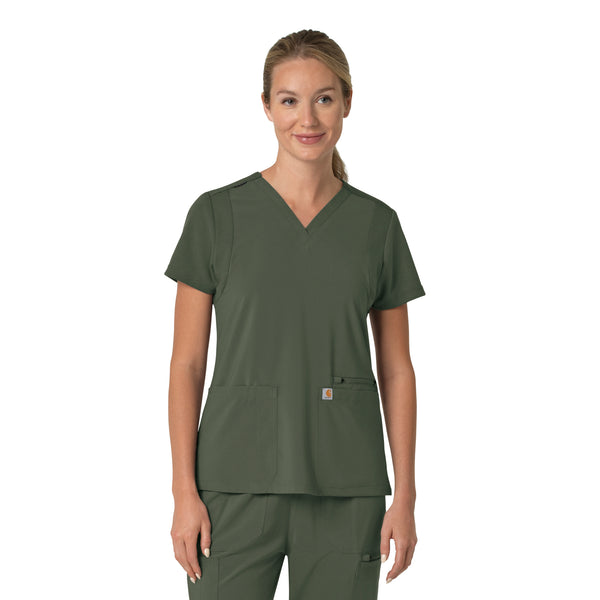 Carhartt Force Cross-Flex Women's Flex Panel V-Neck Scrub Top