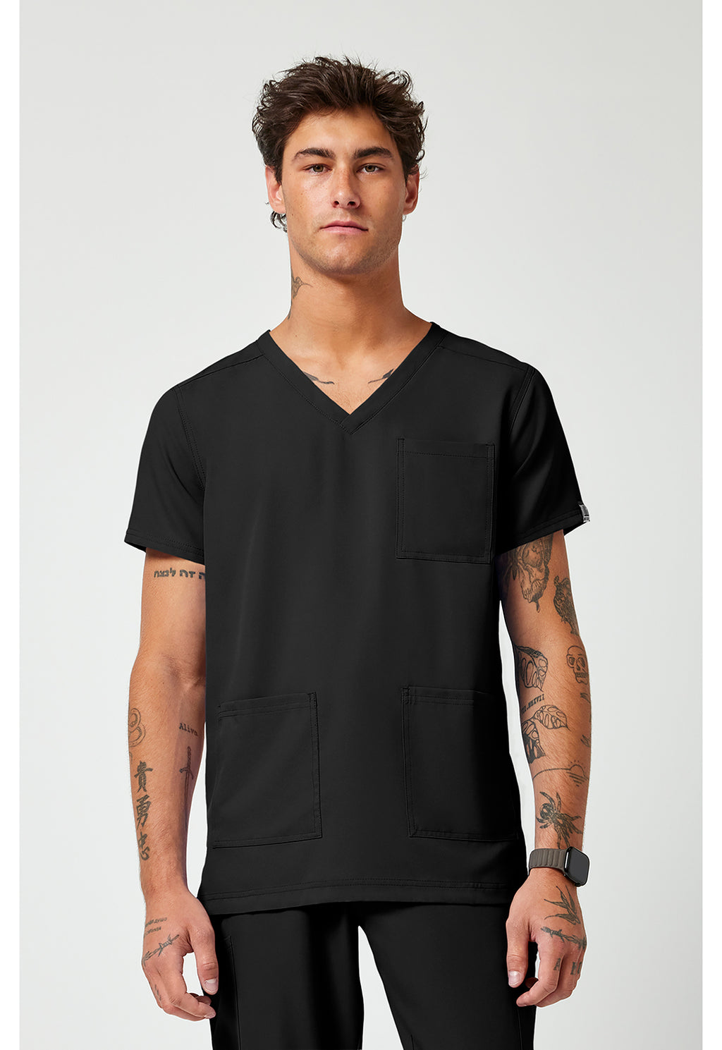 Med Couture Insight Men's 3 Pocket Top in Black