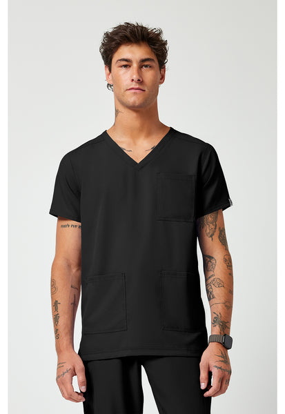Med Couture Insight Men's 3 Pocket Top in Black