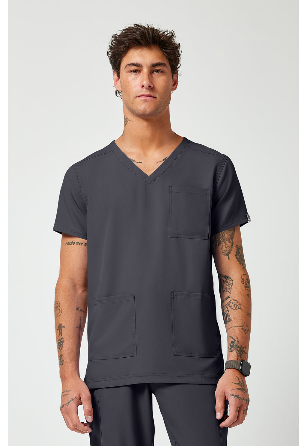 Med Couture Insight Men's 3 Pocket Top in Black