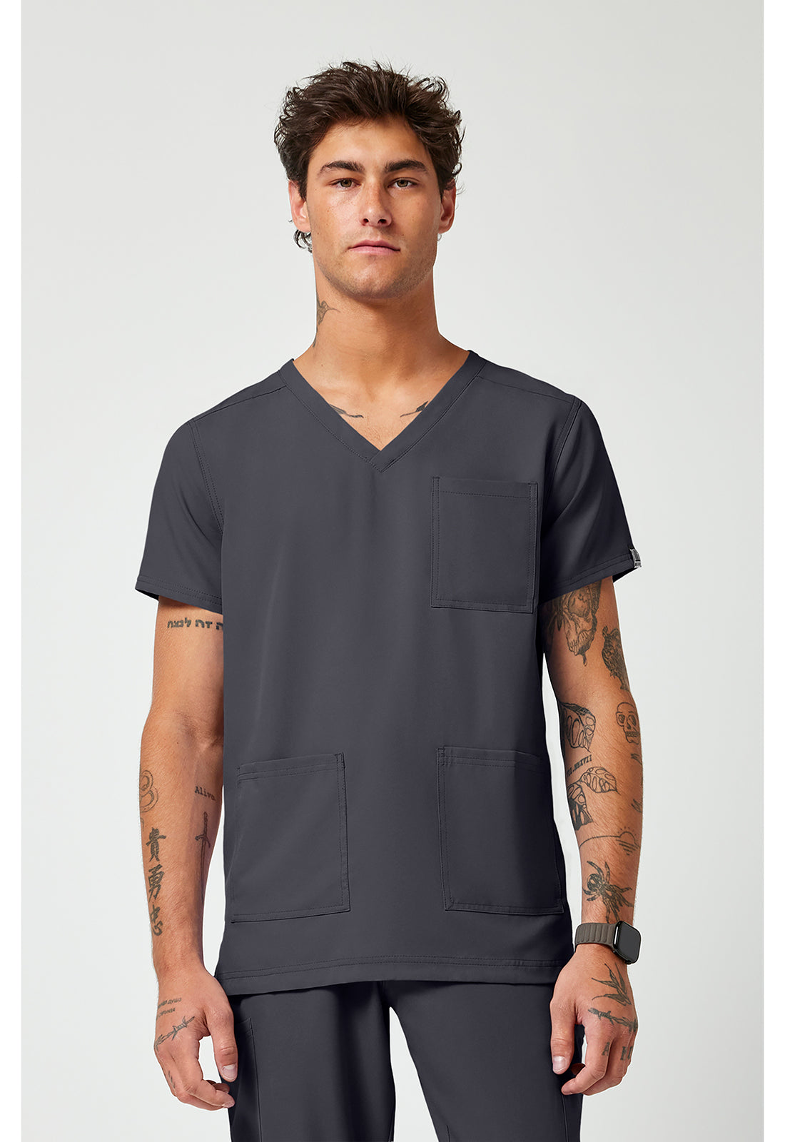 Med Couture Insight Men's 3 Pocket Top in Black