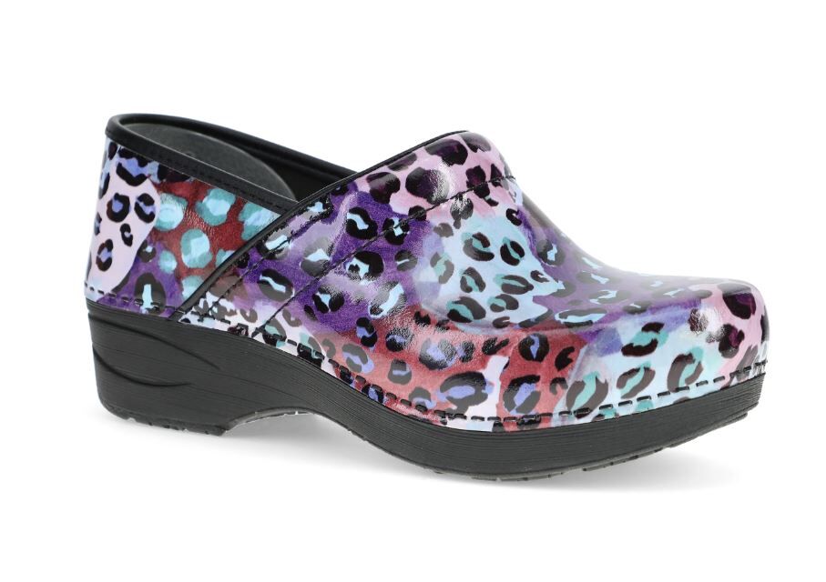 Dansko XP 2.0 Purple Leopard Patent Leather Clog