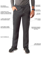 Adar Addition Men's Slim Leg Cargo Drawstring Pant