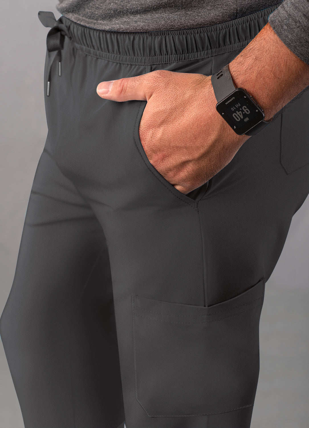 Adar Addition Men's Slim Leg Cargo Drawstring Pant