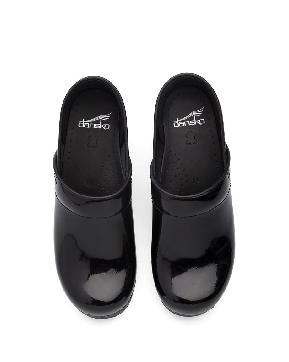Dansko professional clogs black patent leather deals