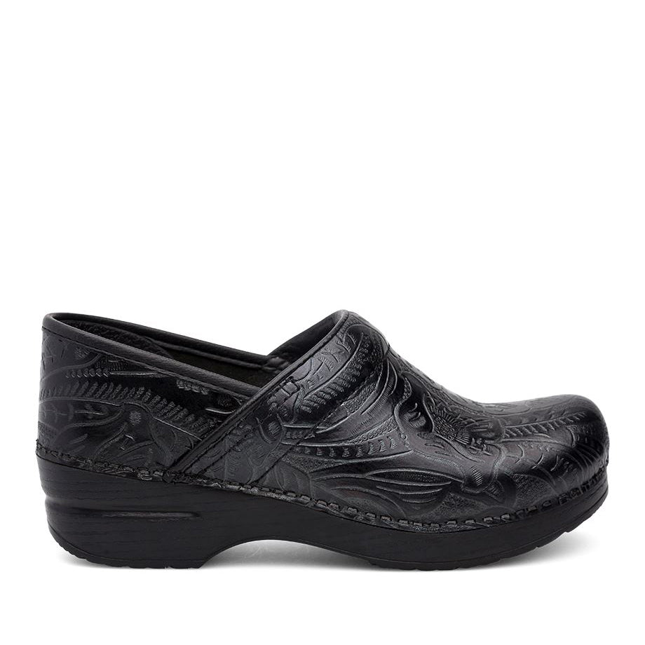 Dansko Professional Black Tooled Leather Clog