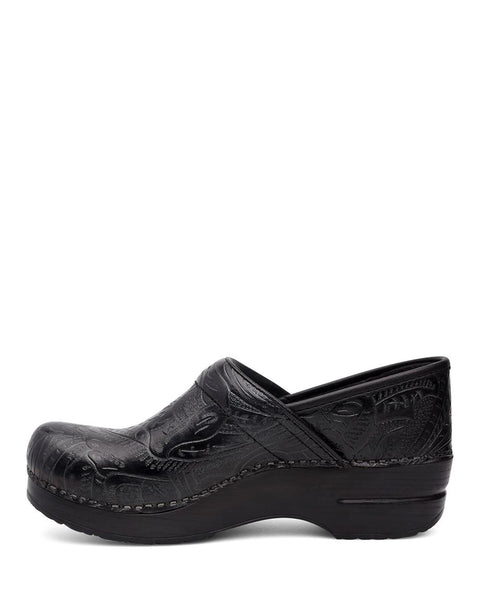 Dansko Professional Black Tooled Leather Clog