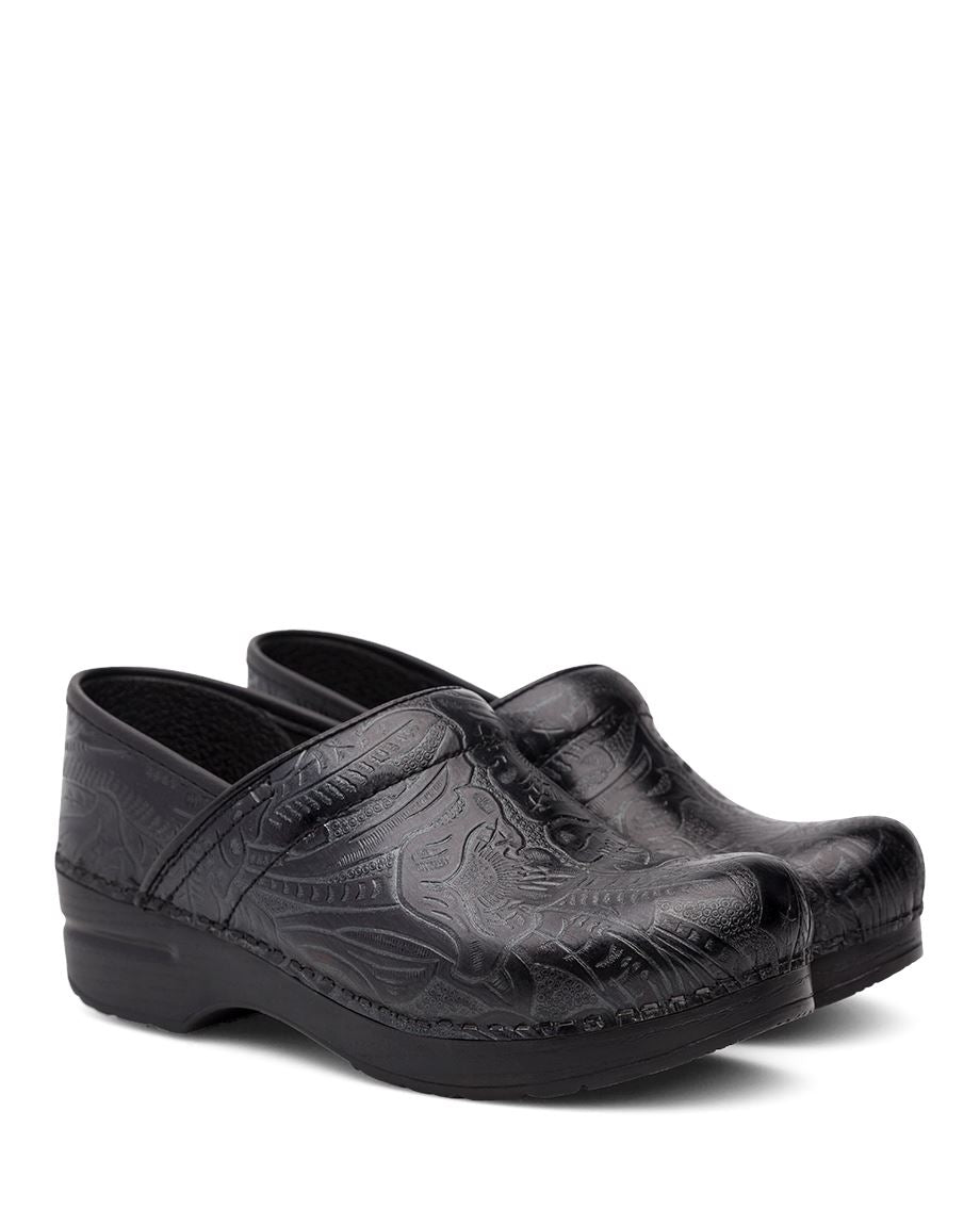 Dansko Professional Black Tooled Leather Clog – Village Uniforms