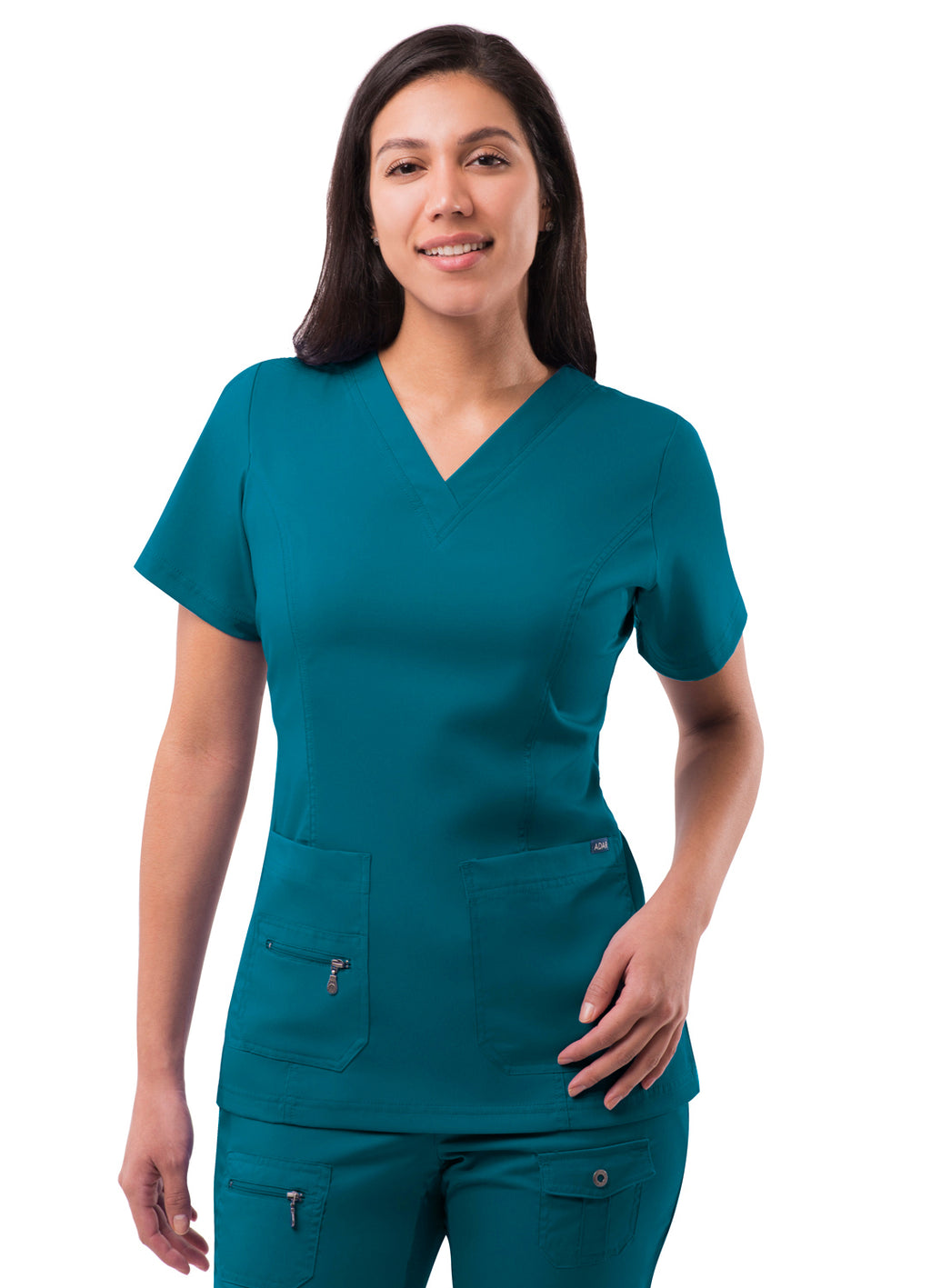 Adar Pro Womens Elevated V-Neck Scrub Top - Plus Sizes