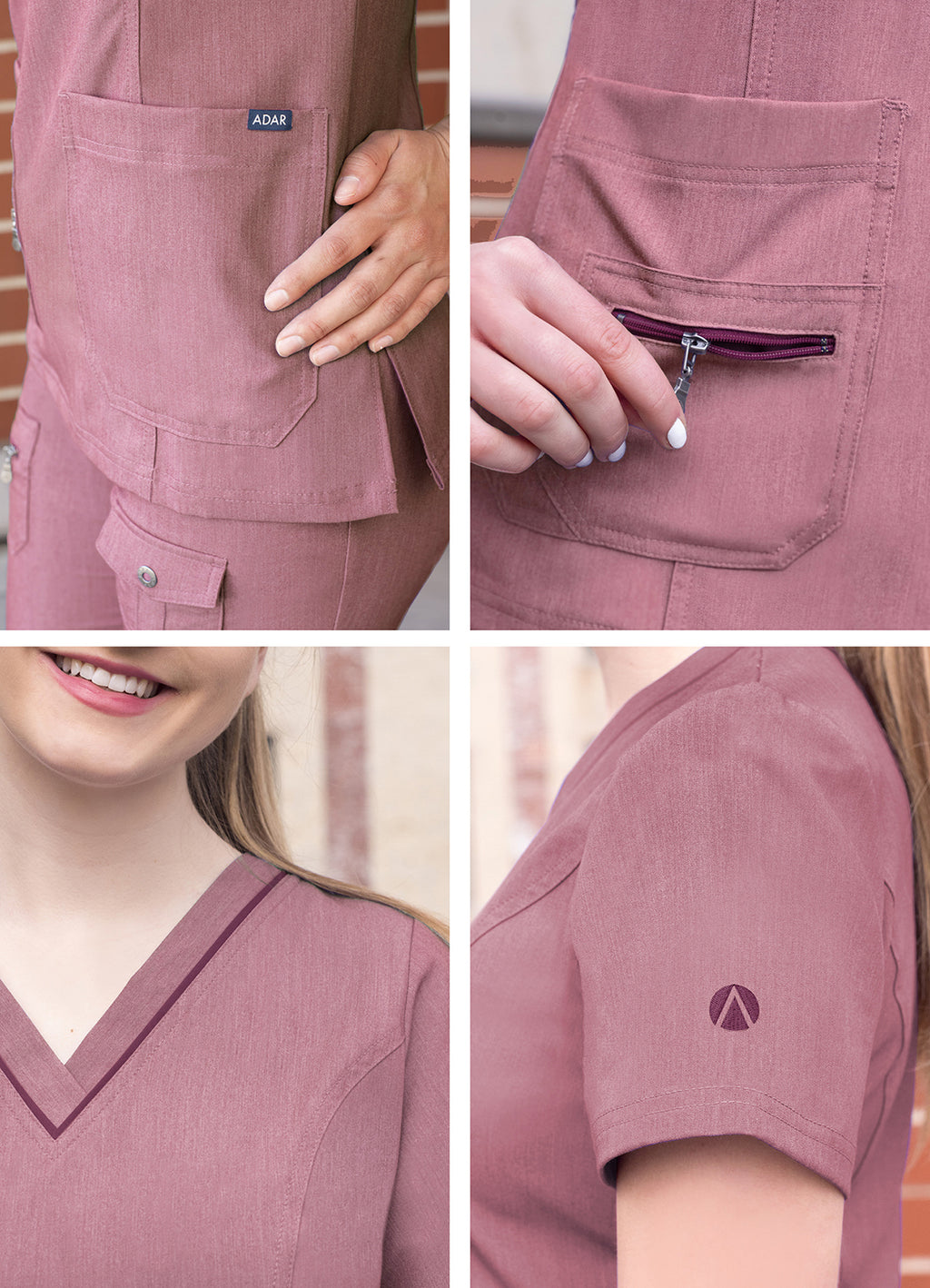 Adar Pro Womens Elevated V-Neck Scrub Top
