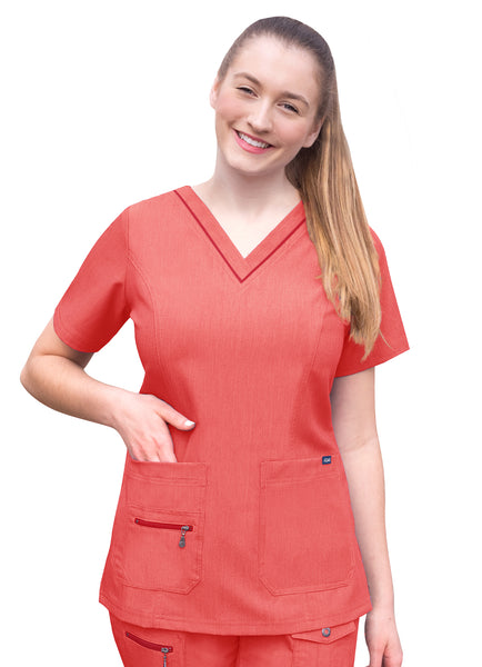 Adar Pro Womens Elevated V-Neck Scrub Top
