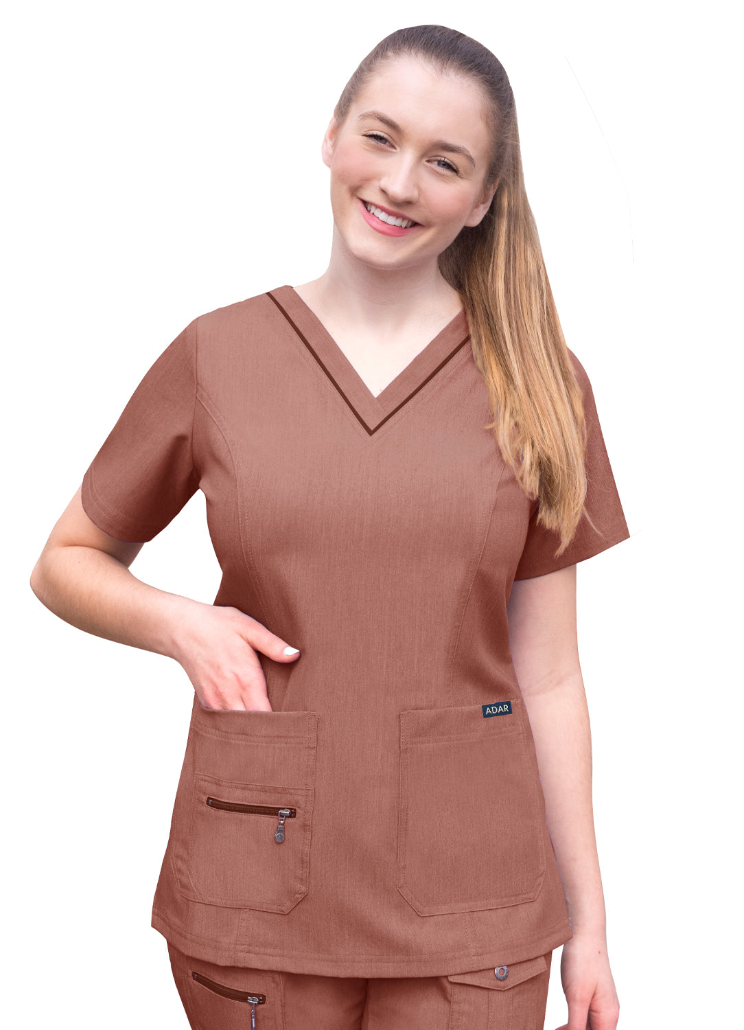 Adar Pro Womens Elevated V-Neck Scrub Top