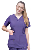 Adar Pro Womens Elevated V-Neck Scrub Top - Plus Sizes