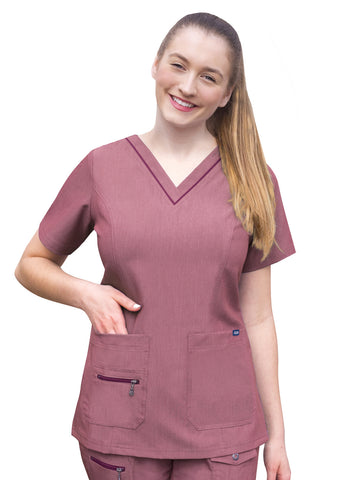 Adar Pro Womens Elevated V-Neck Scrub Top - Plus Sizes