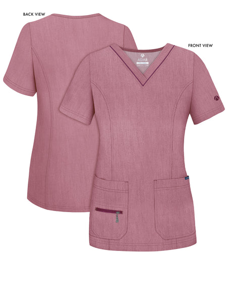 Adar Pro Womens Elevated V-Neck Scrub Top