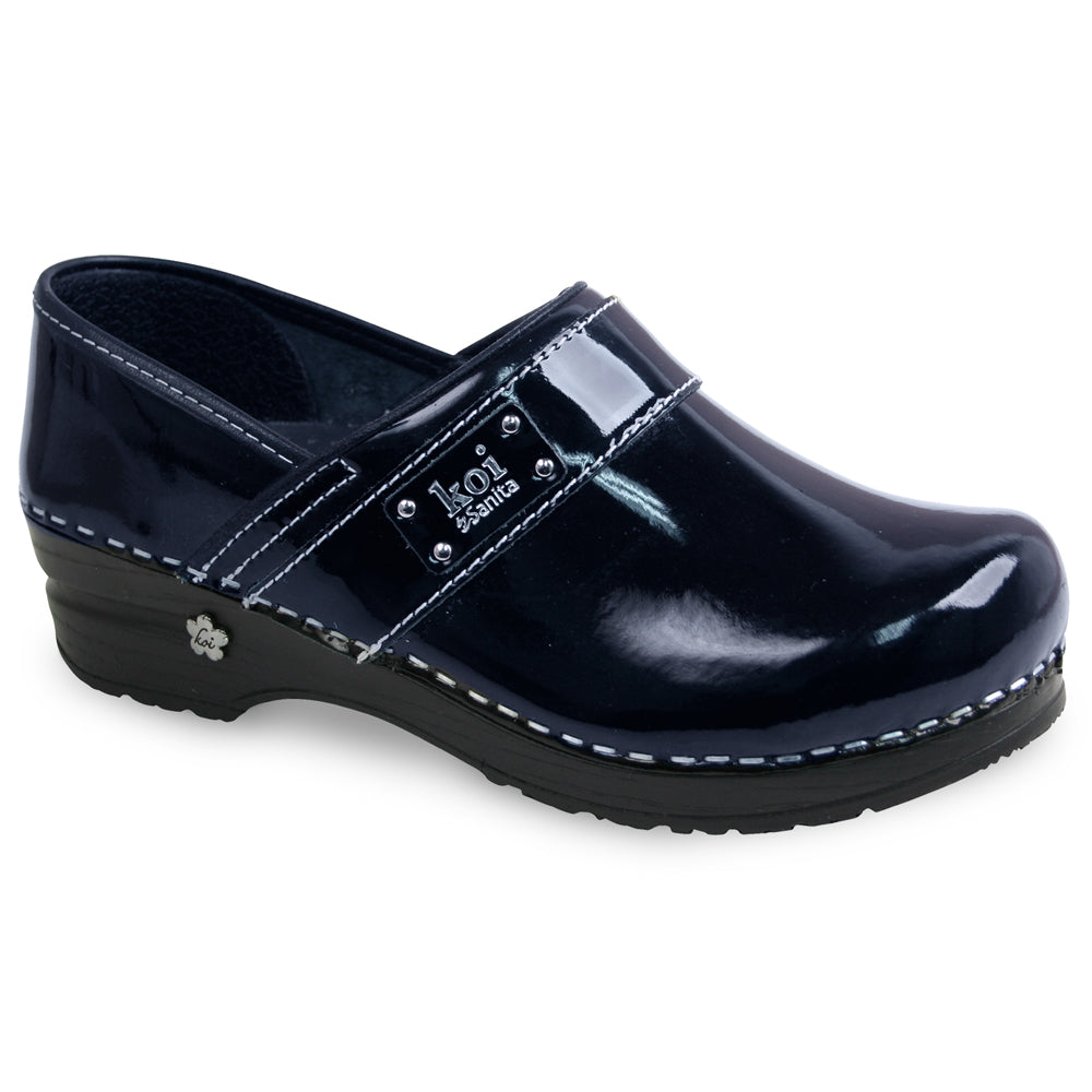 Sanita Lindsey Navy Patent Leather Clog