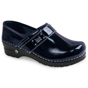 Sanita Lindsey Navy Patent Leather Clog