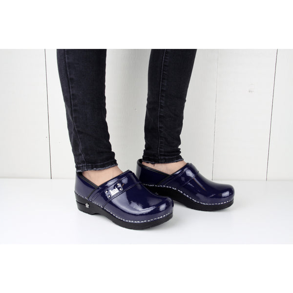 Sanita Lindsey Navy Patent Leather Clog