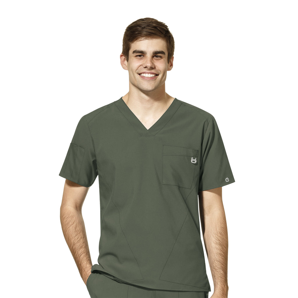 WonderWink W123 Men’s V-Neck Top - Plus Sizes