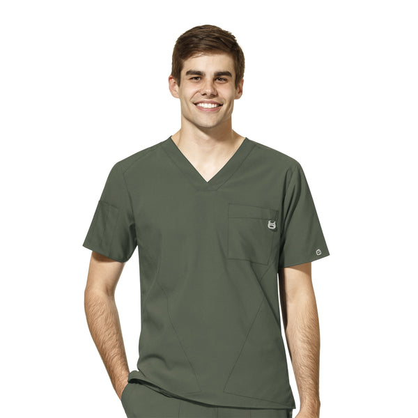 WonderWink W123 Men’s V-Neck Top - Plus Sizes