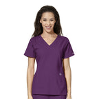 WonderWink W123 Women's Stylized V-neck Top - Plus Sizes