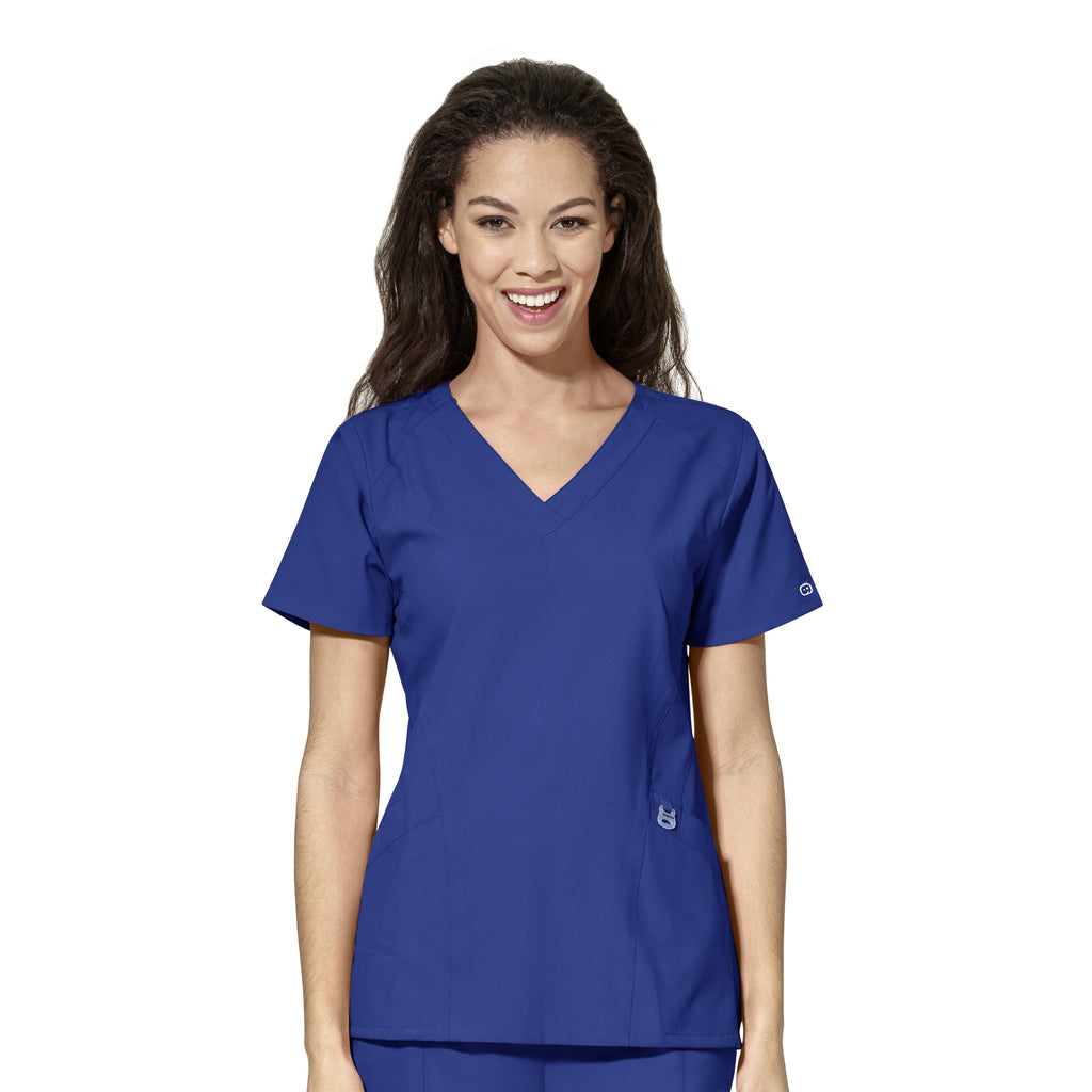 WonderWink W123 Women's Stylized V-neck Top - Plus Sizes