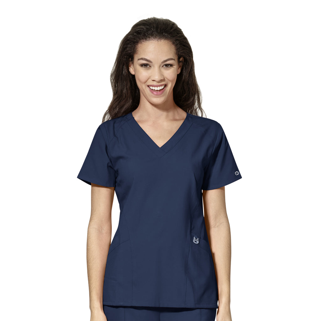 WonderWink W123 Women's Stylized V-neck Top - Plus Sizes