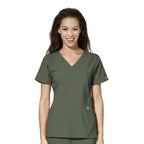 WonderWink W123 Women's Stylized V-neck Top - Plus Sizes