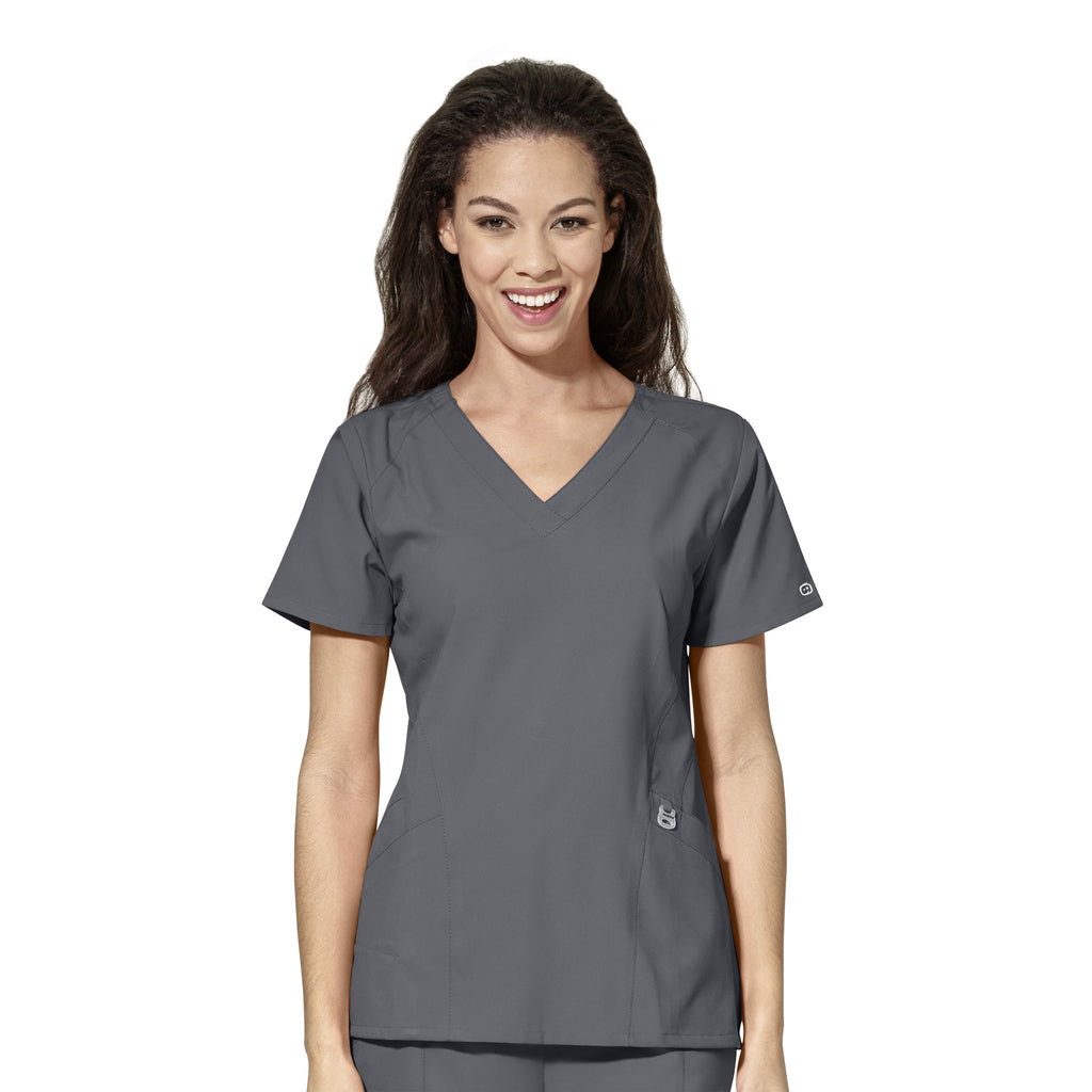 WonderWink W123 Women's Stylized V-neck Top - Plus Sizes