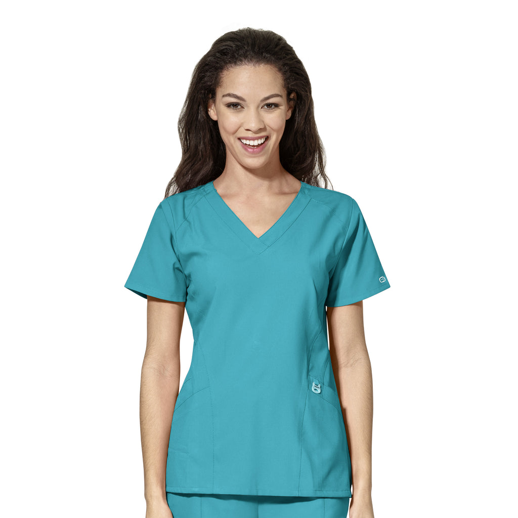 WonderWink W123 Women's Stylized V-neck Top - Plus Sizes